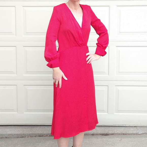 H&M h & m red satin dress vintage style XS (H5) - Picture 1 of 10